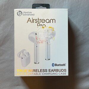 Lifestyle Advanced Airstream Pro True Wireless Earbuds w portable charging case